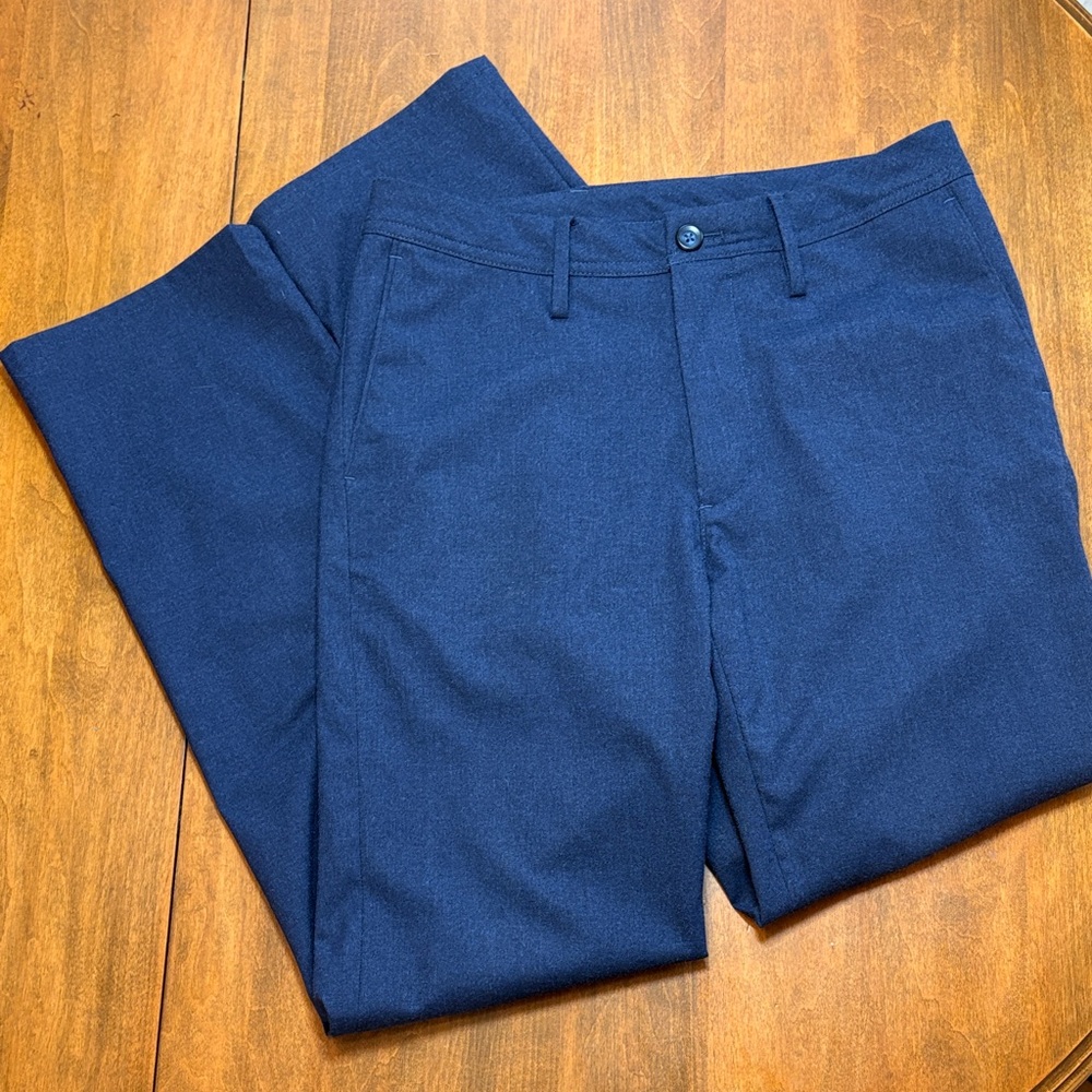 Roundtree & Yorke Navy Flat Front Straight Leg Pants 30x32